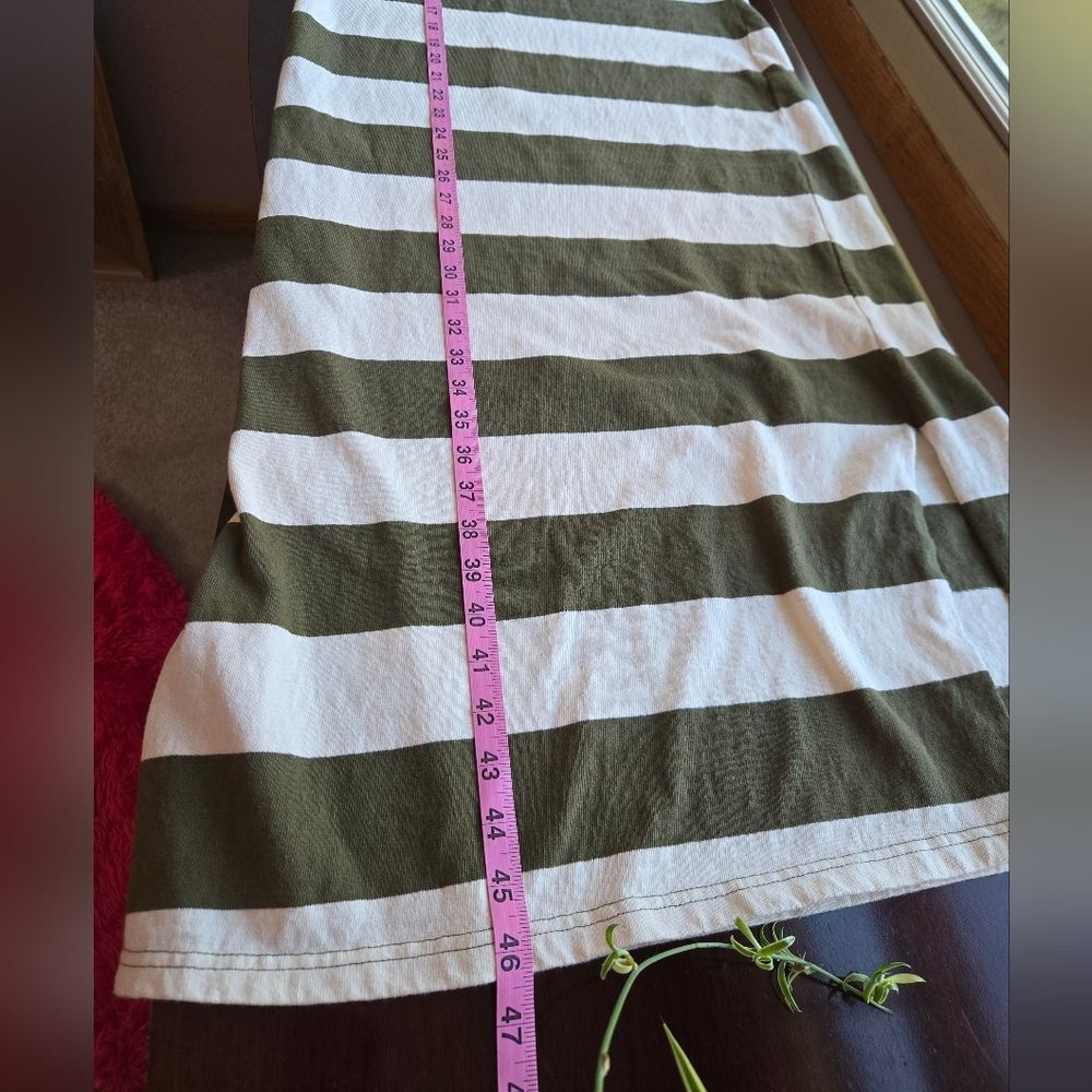 MOD REF Olive Green Striped Racerback Maxi Dress with Pocket - Size M - Picture 8 of 8